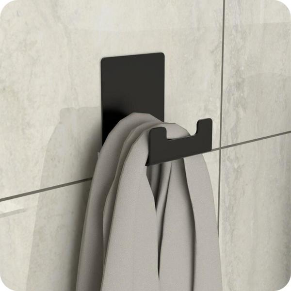 Imagem de Kit Acessórios Para Banheiro Com Adesivo 7 Peças Preto ELG