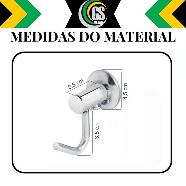 Imagem de Kit Acessórios Para Banheiro Com Porta Shampoo Reto 30cm