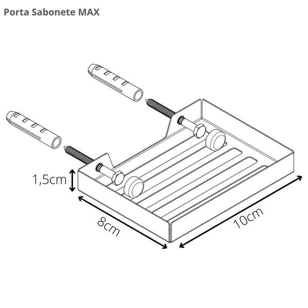 Imagem de Kit Acessórios Para Banheiro Preto Fosco 5 Peças Max