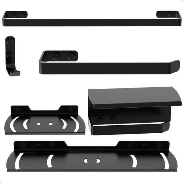 Kit Acessórios Para Banheiro Preto Fosco 6 Peças Zmt - HomeDecor Imagem de Kit Acessórios Para Banheiro Preto Fosco 6 Peças Zmt