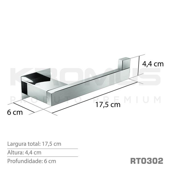 Imagem de Kit Acessórios Para Banheiros 3 Peças Inox - Kromus KITRT3A