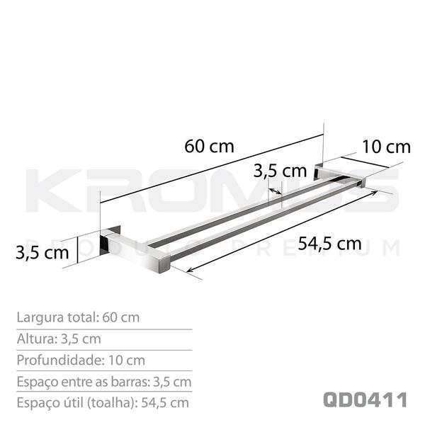 Imagem de Kit Acessórios Para Banheiros 4 Peças Inox - Kromus Kitqd4a