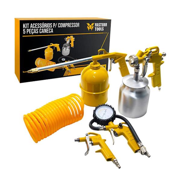 Imagem de  Kit Acessórios para Compressor 5 Peças Caneca FASTERR - FST034