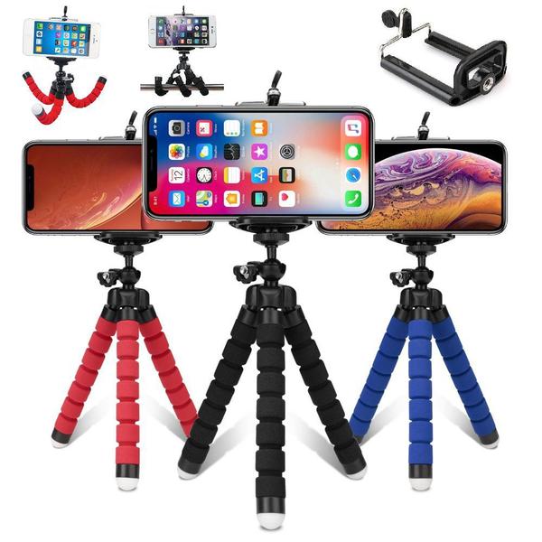 Imagem de Kit Acessórios Para Youtuber Tripé Para Celular Smartphone Universal + Iluminador Ring Light Led Flash