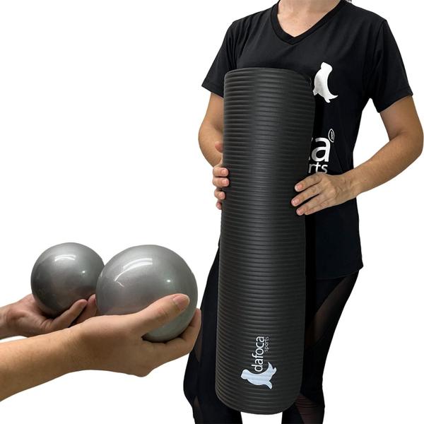 Imagem de Kit Acessórios Pilates e Exercícios Colchonete DS1020 + Par de Bolas DS1061 Dafoca Sports