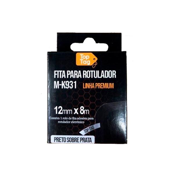 Imagem de Kit Acompanha 30 Fitas Top Tag 12mm Preto/prata - M931