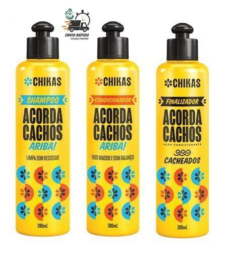 Imagem de Kit Acorda Cachos Shampoo Condicionador Finalizador Chikas