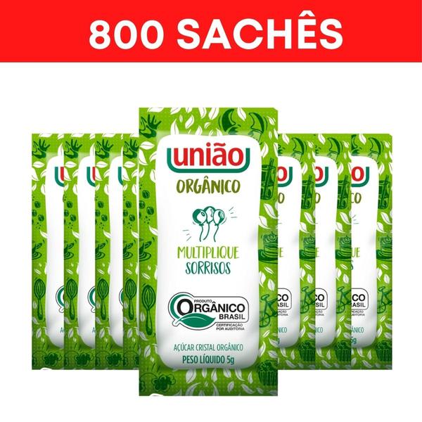 Imagem de Kit açucar união orgânico 800 sachês