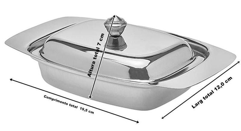 Imagem de Kit Acucareiro Com Tampa Colher E Mantegueira De Inox