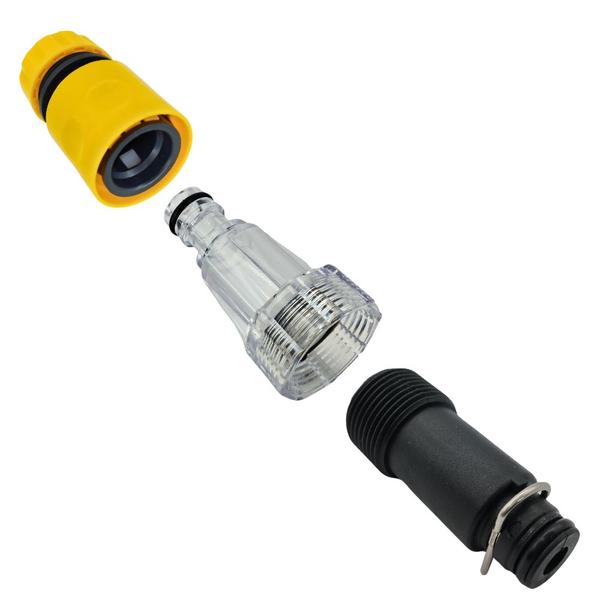 Imagem de Kit Adaptador com Conector e Engate Rápido Amarelo Compatível com Lavajato Intech Machine Acqua 1200