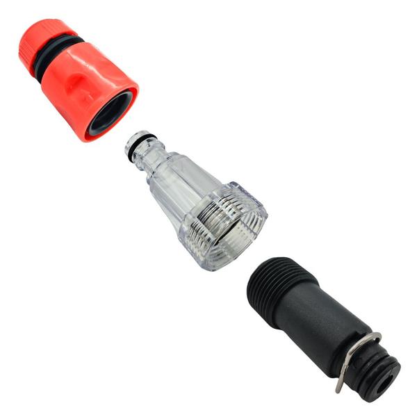 Imagem de Kit Adaptador com Filtro e Engate Rápido Vermelho Compatível com Lavajato Black&Decker PW1370