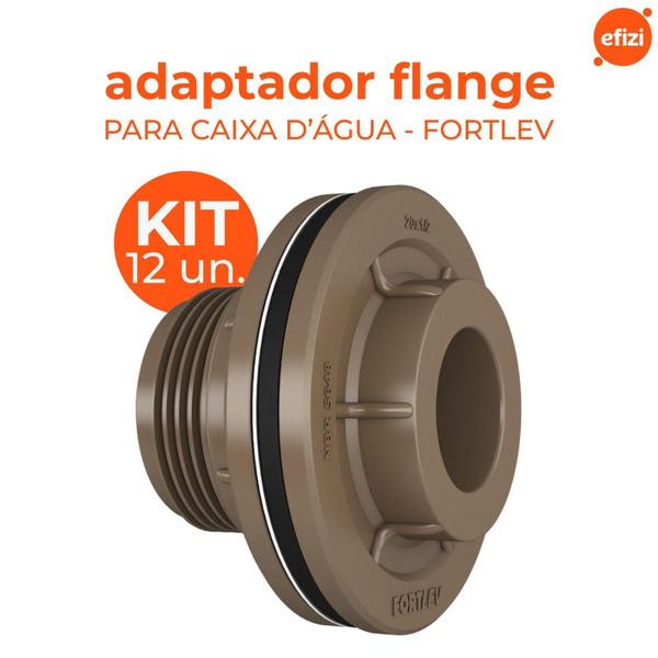 Imagem de Kit adaptador  flange cx dagua 20x1/2 fortlev - 12 unidades