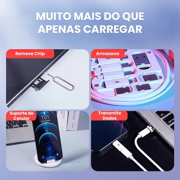 Imagem de Kit Adaptador Usb C Micro Cartao Chip Portatil De Celulares