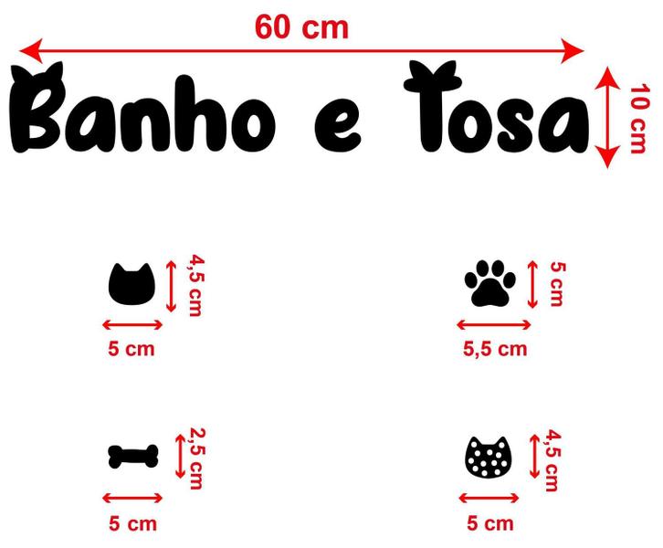 Kit Adesivo Banho e Tosa, decoração, parede, pet shop - Imprimax Imagem de Kit Adesivo Banho e Tosa, decoração, parede, pet shop