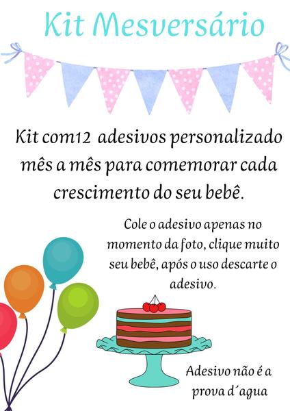 Imagem de Kit adesivo Chaves baby 12 meses mesversario bebe para colar no body