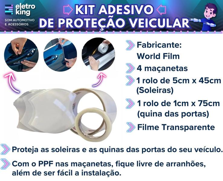 Imagem de Kit Adesivo de Proteção Veicular PPF Full - Maçanetas, Soleiras e Portas