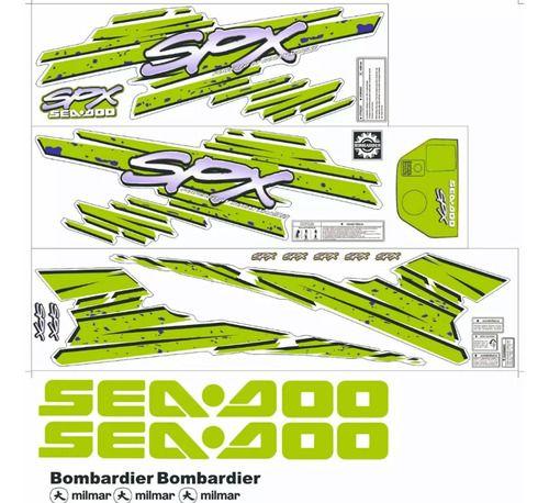 Imagem de Kit Adesivo Faixa Jet Ski Seadoo Spx 98 Verde Limão