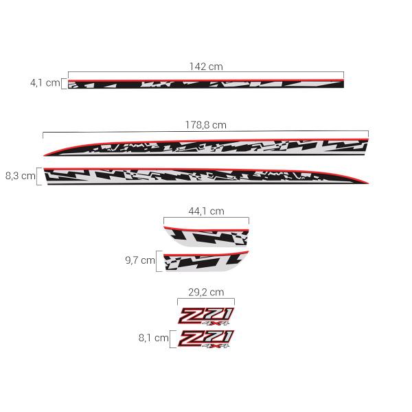 Kit Adesivo Faixa Lateral Compatível Chevrolet S10 Z71 2022 - SPORTINOX Imagem de Kit Adesivo Faixa Lateral Compatível Chevrolet S10 Z71 2022