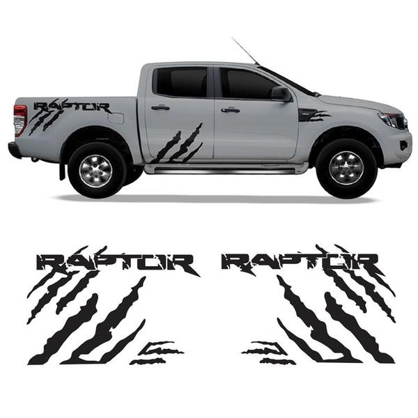 Imagem de Kit Adesivo Ford Ranger Raptor Faixa Lateral Preta Tuning