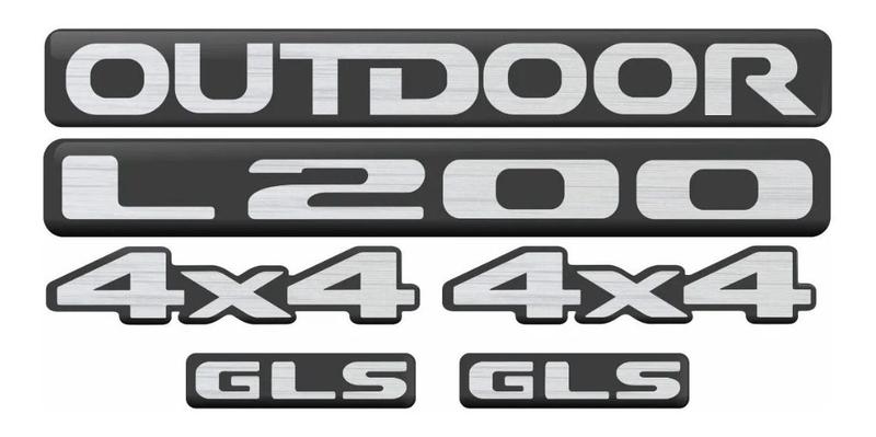 Imagem de Kit Adesivo Mitsubishi L200 Outdoor Gls 4x4 Resinado Relevo