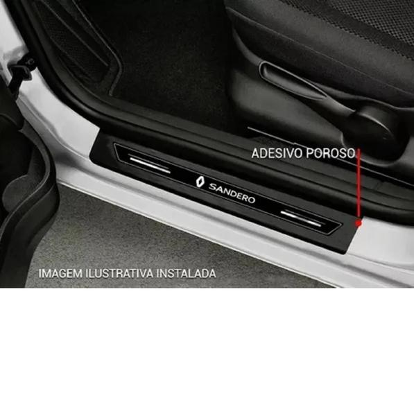 Kit Adesivo Protetor Fibra Carbono De Porta Sandero Stepway - MRC Imagem de Kit Adesivo Protetor Fibra Carbono De Porta Sandero Stepway