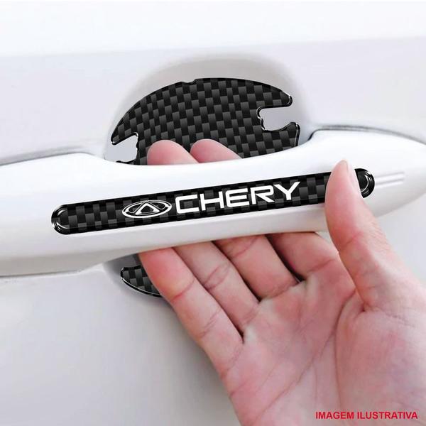 Kit Adesivo Protetor Maçanetas Carro Fibra Carbono CHERY - Teu Adesivo Imagem de Kit Adesivo Protetor Maçanetas Carro Fibra Carbono CHERY