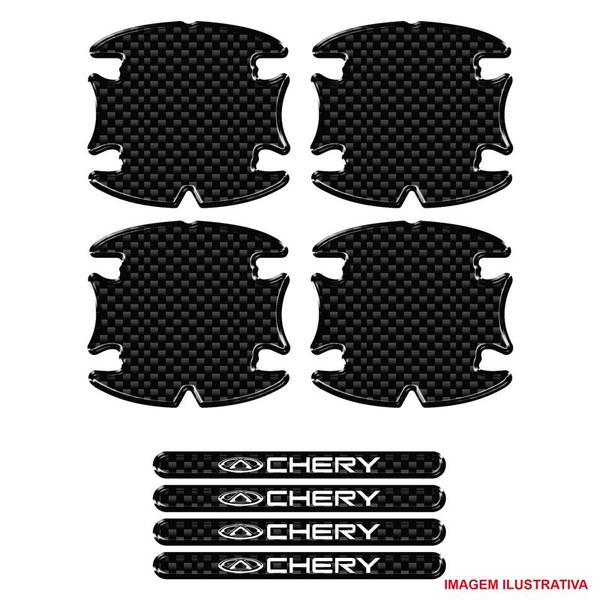 Kit Adesivo Protetor Maçanetas Carro Fibra Carbono CHERY - Teu Adesivo Imagem de Kit Adesivo Protetor Maçanetas Carro Fibra Carbono CHERY
