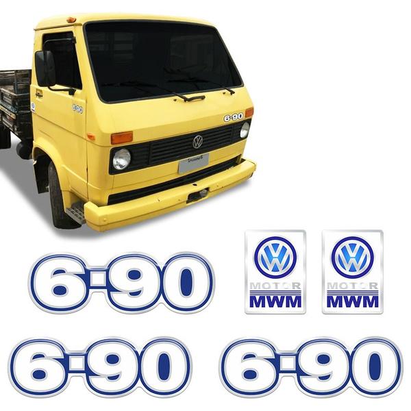 Imagem de Kit Adesivos 6-90 Emblema Caminhão Volkswagen Mwm Resinado