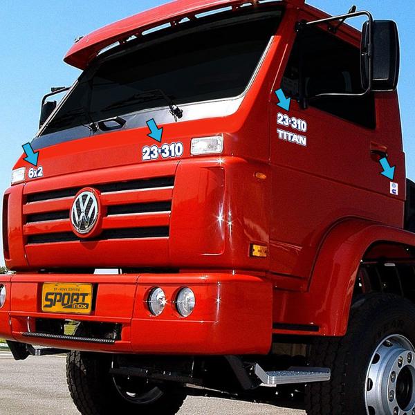 Imagem de Kit Adesivos Caminhão 23-310 Titan 6x2 Vw Emblemas Genérico