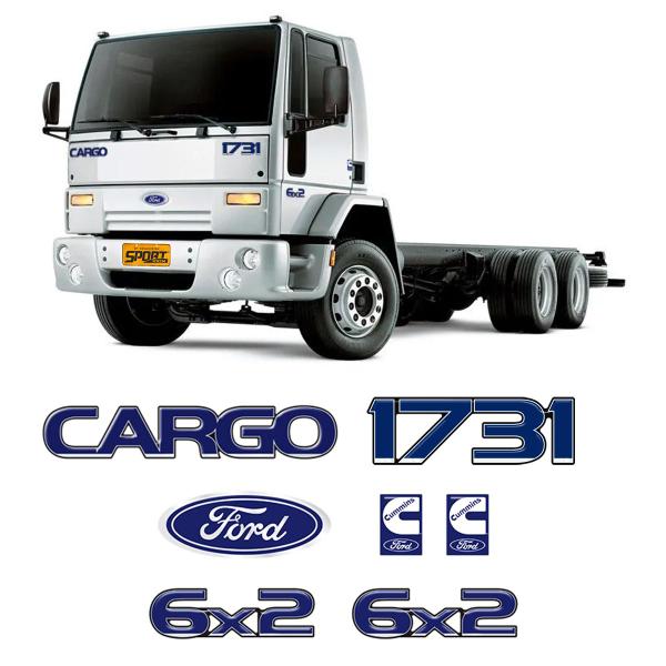 Imagem de Kit Adesivos Caminhão Cargo 1731 6x2 Emblema Caminhão Ford