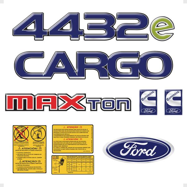 Imagem de Kit Adesivos Caminhão Cargo 4432e Maxton Emblemas - Generico