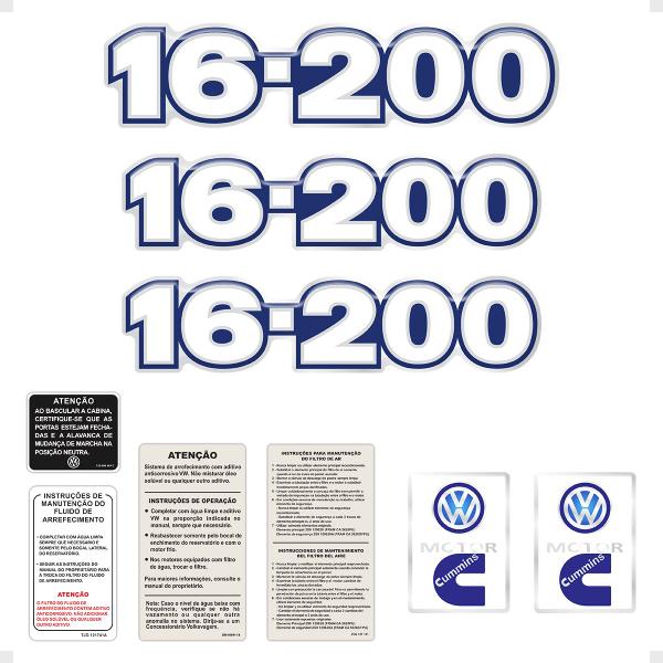 Imagem de Kit Adesivos Caminhão VW 16-200 Emblemas Resinados Generico
