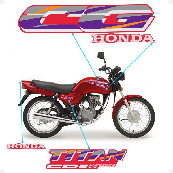 Imagem de Kit Adesivos Compatível Moto Honda CG Titan 125 CDI 1996