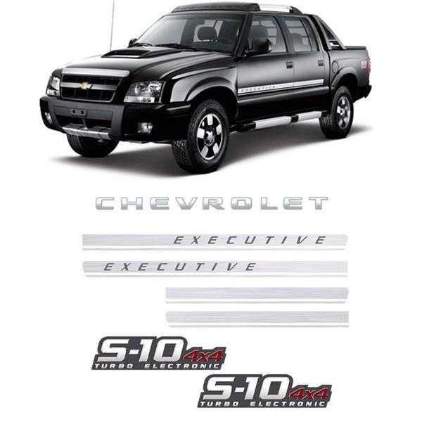 Imagem de Kit Adesivos Faixas S10 Executive 4x4 Preta Turbo Eletronic