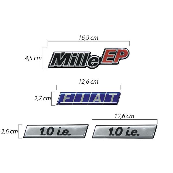 Imagem de Kit Adesivos Fiat Uno Mille Ep 1.0 I.e Emblemas Resinado