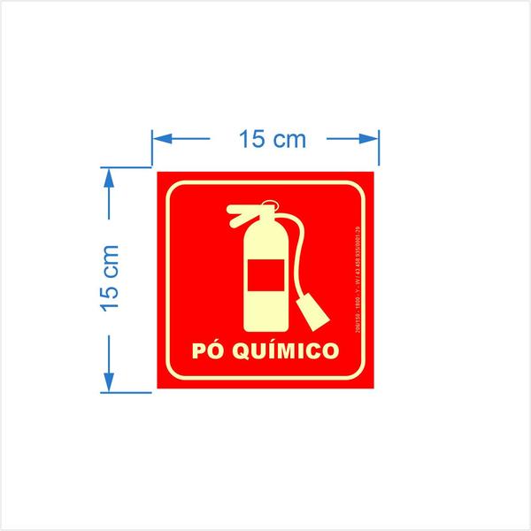 Imagem de Kit Adesivos Fotoluminescente Pó químico 15cmx15cm