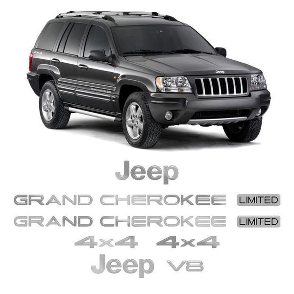 Imagem de Kit Adesivos Jeep Grand Cherokee V8 96/99 Emblema Cromado