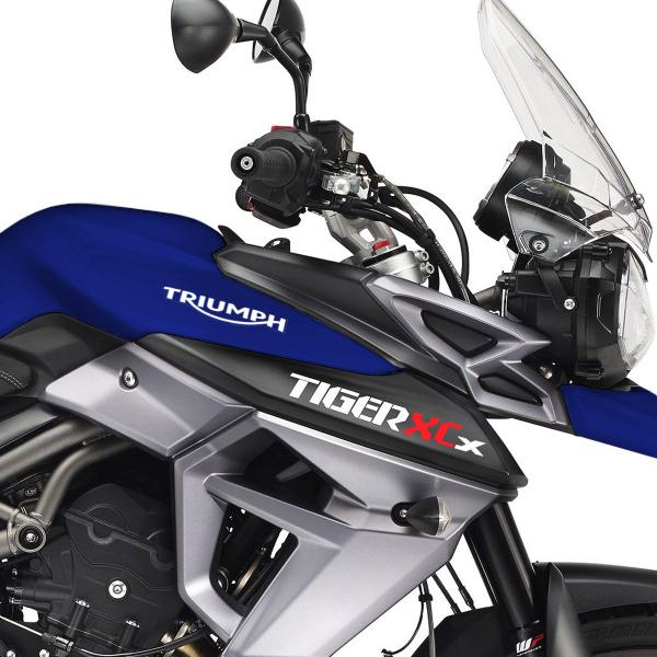 Imagem de Kit Adesivos Moto Triumph Tiger 800 Xcx Branco Faixas Tanque