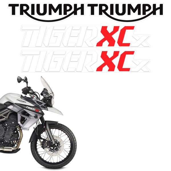 Imagem de Kit Adesivos Moto Triumph Tiger 800 Xcx Preto Faixas Tanque