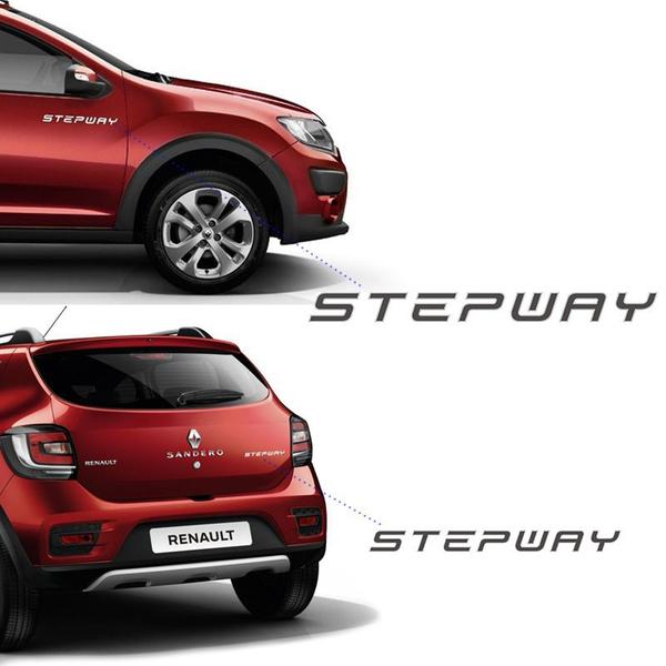 Imagem de Kit Adesivos Sandero Stepway 2015 Lateral e Traseiro Grafite