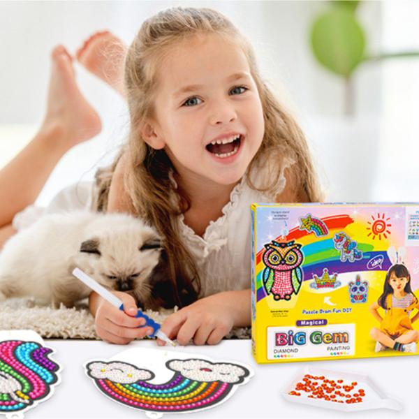 Imagem de Kit Adesivos Sereia Strass Coloridos Pintura de Diamante Infantil Big Gem Stickers