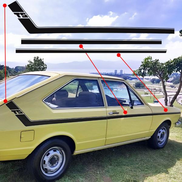 Imagem de Kit Adesivos Volkswagen Passat Ts 1976 Faixa Lateral Preta