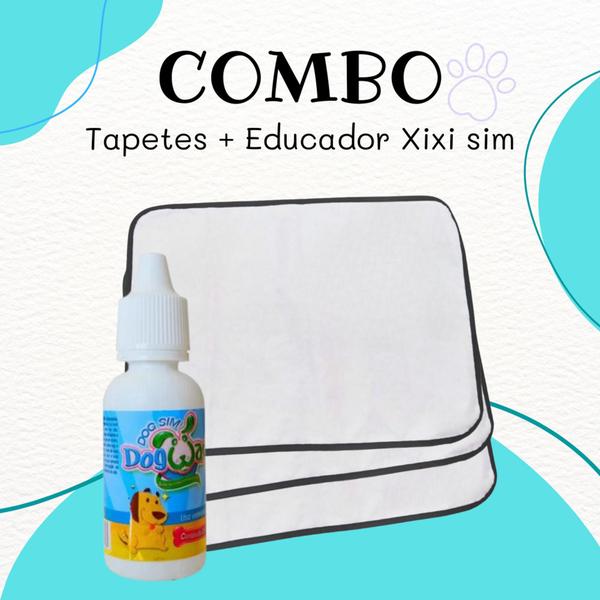 Imagem de Kit Adestramento 3 Tapetes Higiênicos 70x50 + Educador Sanitário XIXI SIM Dog Way 20ml para Pets