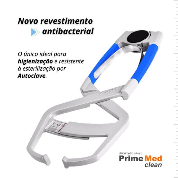 KIT Adipômetro Prime Med Clean - Antibacterial - Azul Imagem de KIT Adipômetro Prime Med Clean - Antibacterial - Azul