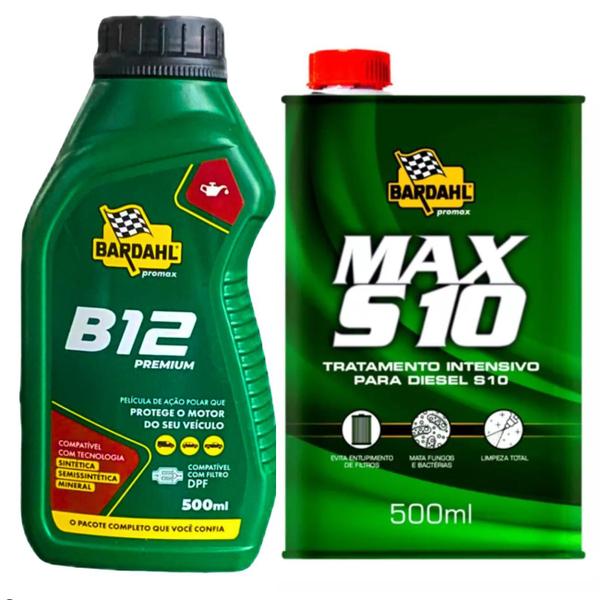 Imagem de Kit Aditivo Bardahl B12 Premium + Aditivo Max S10 Para Veículos a Diesel