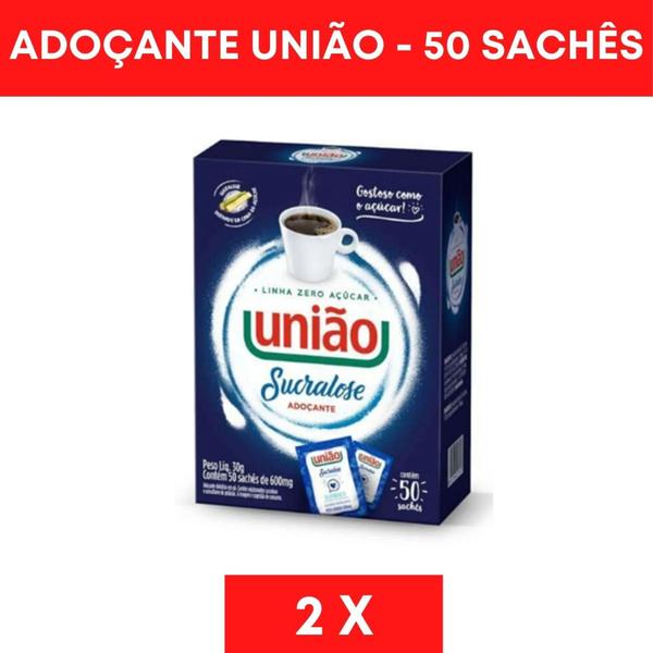 Imagem de Kit adoçante união sucralose  50 sachês  2 unidades