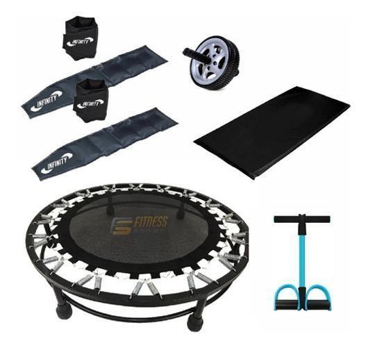 Imagem de Kit Aeróbico Mini Jump+Colchonete+Extensor+Caneleira 2 E 3Kg