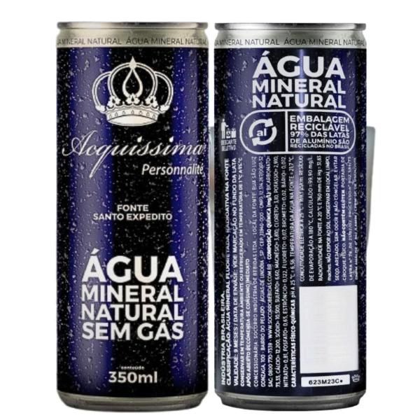 Imagem de Kit Água Mineral Ph Alto 6,5 Acquissima Lata 350ml - Pack 36 Unidades