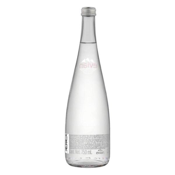 Imagem de Kit Água Mineral S/ Gás Francesa Evian Vidro 750Ml Com 12Un