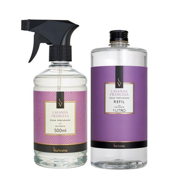 Imagem de Kit água perfumanda  e refil 500ml lavanda francesa via roma